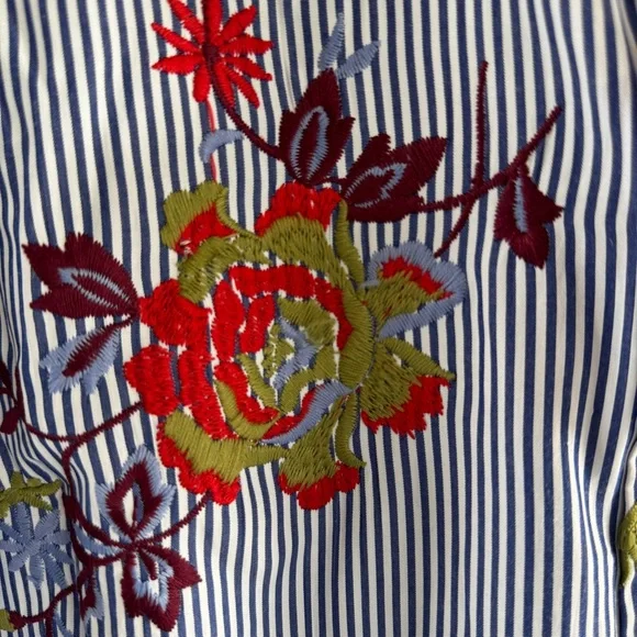 Finley Striped Floral Button Down Dress - Picture 5 of 7